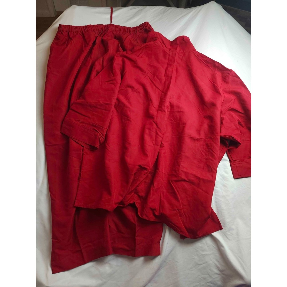 Maren Shirt & Pants Set Womens Size 3X/2X Red 2-Piece Set Casual Lounge Lyocell - Picture 9 of 9